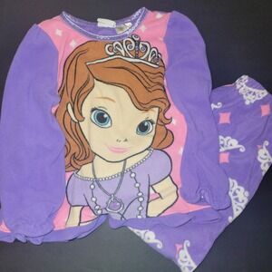 Disney Sofia the First Toddler Girls 4T Purple Pajama Set Princess Sleepwear y2k